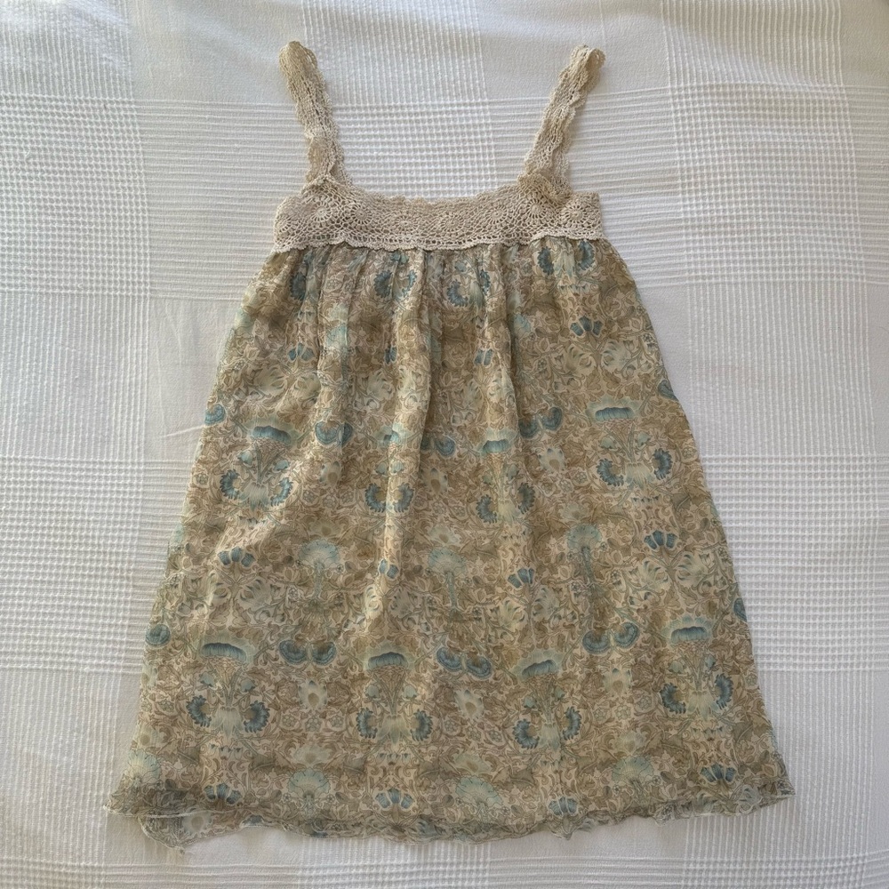 Anthropologie Maeve silk babydoll dress S